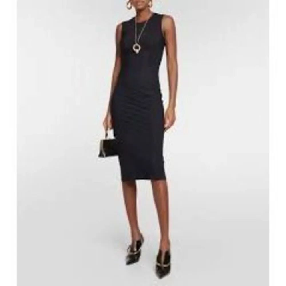 Jil Sander Cowl Neck Sleeveless Tank Dress Navy Cocktail Party Italian 38 NEW